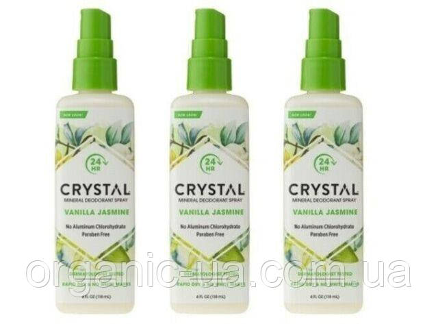 Crystal Body Deodorant, мінеральний дезодорант-спрей, із запахом ванілі та жасмину, 118 мл (4 рідк. унції)