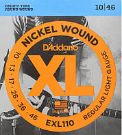 Струны для электрогитары 6 шт D'Addario EXL110 Regular Light Electric Guitar Strings 10 46 IS, код: 2660104