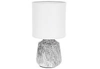 Лампа настольная с фарфоровым основанием и тканевым абажуром Marble Grey, 12.5*24.5см (242-215)