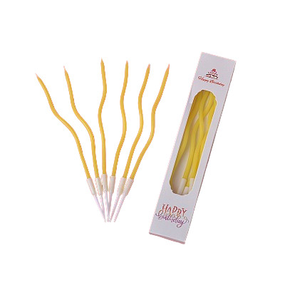 Свічки для торта "Хвилясті" 6 шт. ЖОВТІ