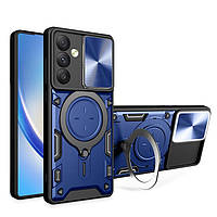 Чехол Magnetic Stand с защитой камеры для Samsung Galaxy A05s цвет Синий