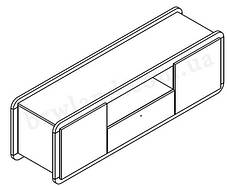 Тумба під телевізор СКІ RTV2D1S  500х1600х440мм німфеа альба + дуб аппалачі  Гербор, фото 3