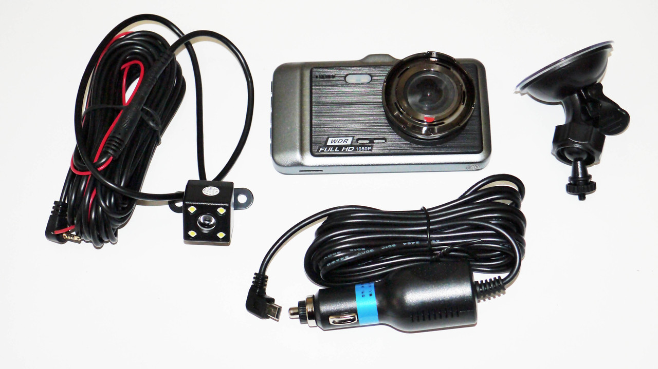 Видеорегистратор автомобильный универсальный в машину DVR GT500 Full HD 4" сенсорный экран с камерой з - фото 4 - id-p2140646869