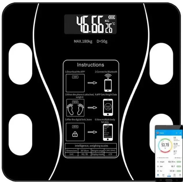 Весы напольные умные фитнес Bluetooth весы для дома A-8003 до 180 кг RSA_273 - фото 1 - id-p2139937359