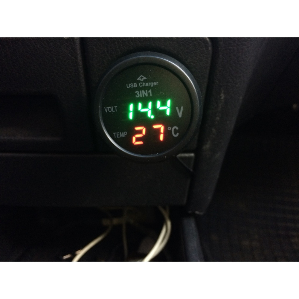Часы термометр автомобильные измерительные универсальные + вольтметр VST 706-4 в прикуриватель + USB ( RSA_234 - фото 7 - id-p2139939939