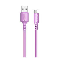 Кабель Colorway USB - MicroUSB (soft silicone) 2.4А 1м фіолетовий (CW-CBUM044-PU)