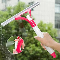 Швабра для мытья окон с пульверизатором, Красный / Щетка для окон / Приспособление для мытья стёкол