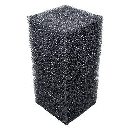 Фильтрующая среднепористая  губка для механической чистки аквариума 10х10х10 см,  чёрная.