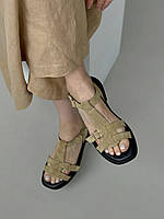 Замшеві літні босоніжки