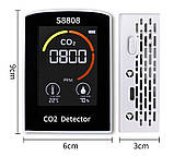 Портативний датчик вуглекислого газу CO2 температури та вологості  (S8808), фото 7