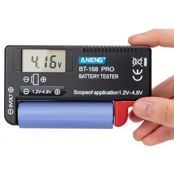 Універсальний цифровий тестер акумуляторів 18650 і батарейок ANENG BT-168 PRO Jw
