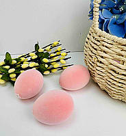 Яйце декоративне оксамитове. Колір - персиковий. 6 см