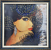 НИК-8430 Жінка під вуаллю, схема для вишивання бісером картини