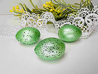 Яйцо пластиковое декоративное. Цвет - зеленый. 4 см