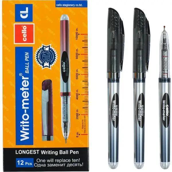 Ручка 10 км кулькова масляна Cello Writo-meter чорна, фото 1