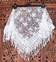 Платок белый для невесты на венчание на крестины в церковь Дориана букетик