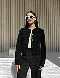 Короткий в'язаний кардиган жакет жіночий на ґудзиках (р 42-46) 409551, фото 6