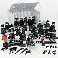 Військовий конструкторний набір із 20 фігурками Лего + зброя + контейнер, спецназ, SWAT, альфа КОРД