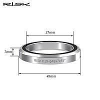 Подшипник для рулевой колонки RISK P19, 49x37x7 мм, 45 градусов