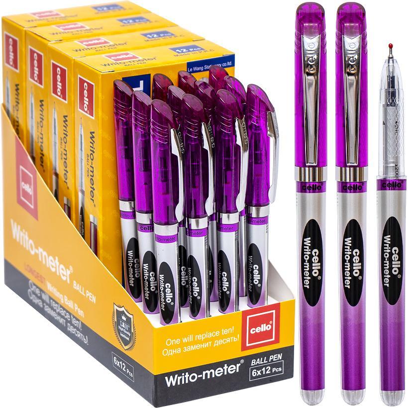 Ручка 10 км шариковая масляная Cello Writo-meter фиолетовая