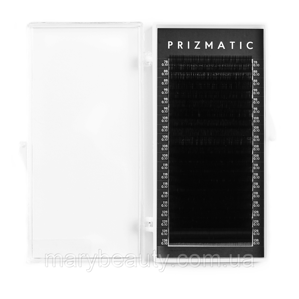 Вії чорні PRIZMATIC, окремі довжини, 20 ліній D 0.10 13мм