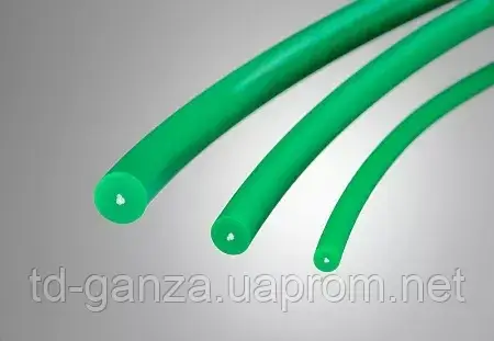 Ремінь круглий поліуретановий d 15 мм зелений шорсткий з кордом