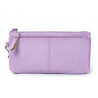 Кошелек на молнии женский кожаный косметичка фиолетовый 20х10х3 см Cosmetic bag A-00276-4