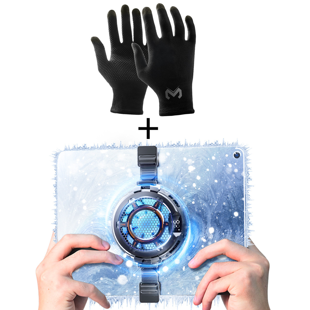 Ігровий комплект охолодження планшета MEMO: магнітний кулер Пельтьє CX05 30W + рукавички GG02 для ігор