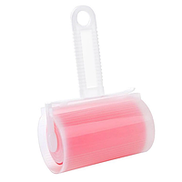 Силіконовий липкий ролик-квап для чищення одягу рожевий салатовий