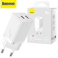 Миниатюрное и мощное зарядное устройство BASEUS GaN5 Fast Charger C+C 40W (CCGP180102) White