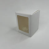 Коробка для чашки та міні-Пасхи, 100*100*130 мм, з вікном, біла (яликова кулька до Ø10 см), фото 5
