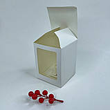 Коробка для чашки та міні-Пасхи, 100*100*130 мм, з вікном, біла (яликова кулька до Ø10 см), фото 3