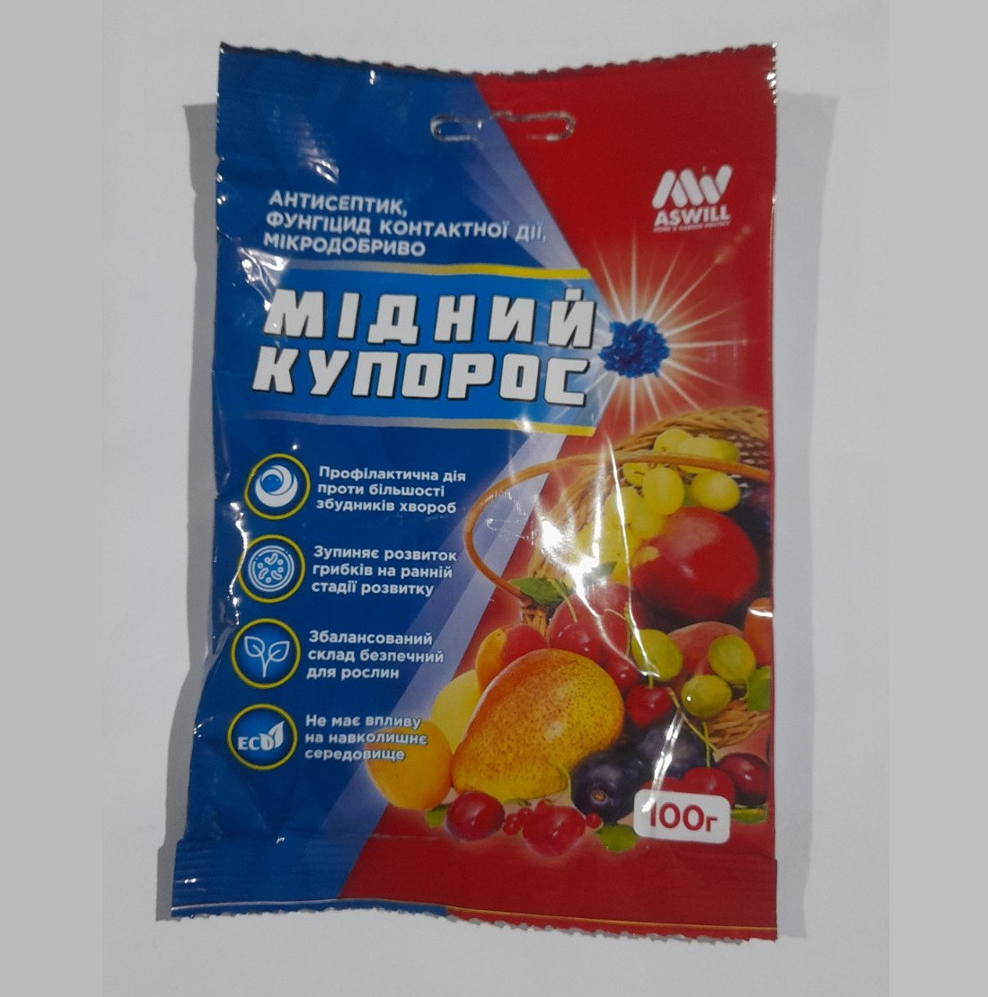 Засіб захисту дерева Мідний купорос 100 г. ASWILL 1/100