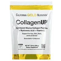 California Gold Nutrition, CollagenUP, пептиди гідролізованого морського колагену з гіалуроновою кислотою та вітаміном C 206грм.