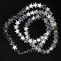 Гематит звездочка 6,5*7 мм цвет серебро нитка 38см(+-)