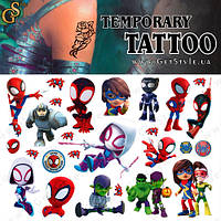 Детские татуировки Baby Heroes Marvel Tattoo Set