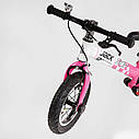 Беговел рожево-білий Corso "Skip Jack" алюмінієва рама амортизатор надувні колеса для діток 2-6 років, фото 5