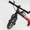 Беговел чорно-червоний Corso "Skip Jack" алюмінієва рама амортизатор надувні колеса для діток 2-6 років, фото 5
