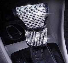 Чохол на ручку кп замша зі стразами. Чохол ручки коробки передач чорний зі стразами