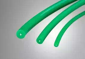 Ремінь круглий поліуретановий d 10 мм зелений шорсткий з кордом