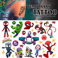 Детские татуировки Baby Heroes Marvel Tattoo Set