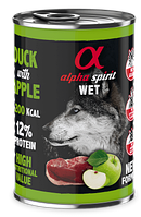 Влажный корм для собак Alpha Spirit (Альфа Спирит) Duck with Green Apple с уткой и яблоками 400 г