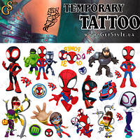 Детские татуировки Baby Heroes Marvel Tattoo Set