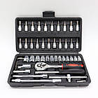 Набір інструментів 46 предметів + кейс / Набір ключів торцевих для авто / Ключі автомобільні, фото 8