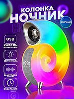 Музыкальный многофункциональный ночник ракушка 4 в 1 Conch Music Light, 256 режимов освещения