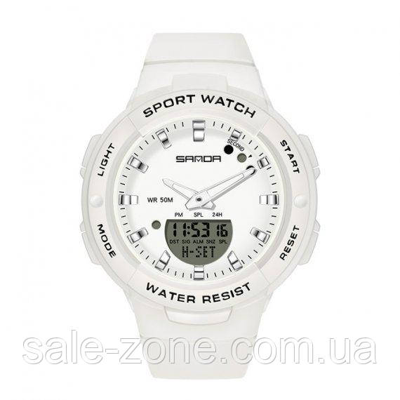 Жіночий наручний спортивний годинник Sanda Easy (Білий)