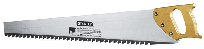 Ножівка по газобетону / пінобетону 750 мм 1.2 TPI з напаяними зубцями STANLEY 1-15-755
