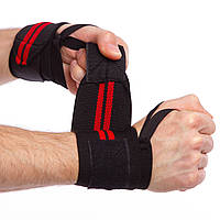 Кистевые бинты комплект 2 шт Ironbull Wrist Wraps Black червоний