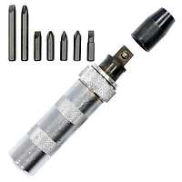 Викрутка з бітами ударно-поворотна 1/2 + 6 біт CrV (футляр)