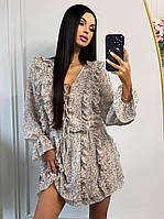 Жіноча романтична квіткова міні сукня Олександра з оборками шифон Dvf413